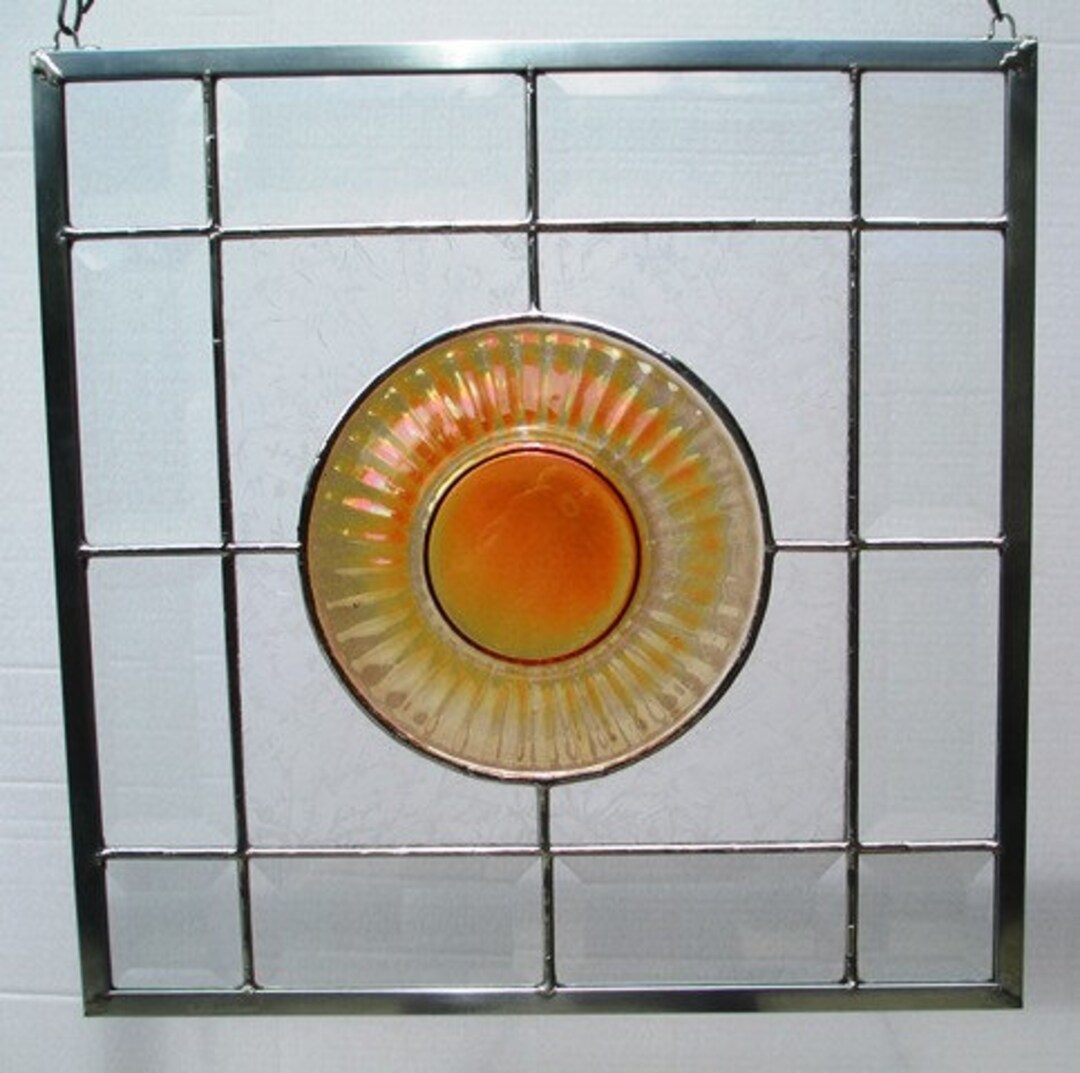 Vintage Plate Stained Glass Piece Etsy