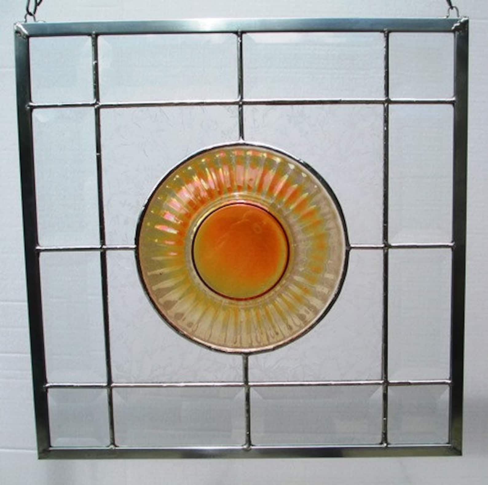 Vintage Plate Stained Glass Piece Etsy