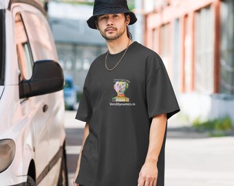 Over-The-Moon Oversized Cymatically Faded 'man in black hat' Shirt