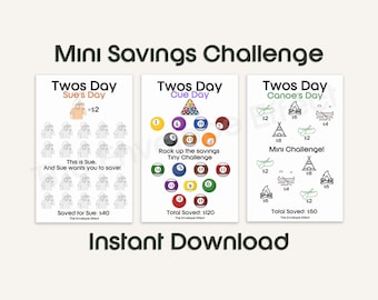 Tinywalesywales Mini Shopping Challenges - 3er Set Digitale Downloads | Mini-Spar-Challenge