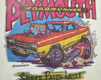 Vtg 1977 Plymouth Roadrunner Iron-On Transfer Porter's Roach Rats Hole Art