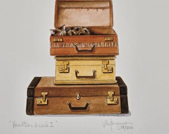 Vicki Ferguson "Vacation Break I" Signed Numbered Art Print 18/300 Cat