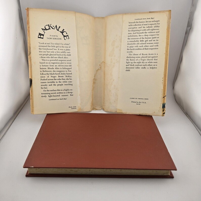 Black Alice Thom Demijohn 1968 Doubleday 1st Ed Book Club Edition Dust Jacket Bild 8