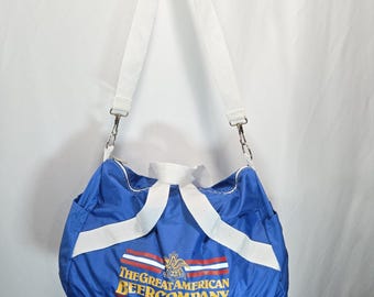 Vintage Anheuser Busch Great American Beer Company Duffle Bag 90s Blue 16"