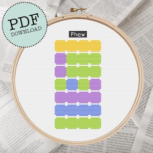 Connections Puzzle &quot;Close-Call&quot; Victory Cross Stitch Pattern | Fun Puzzle-Themed Needlework Design | Digital Download