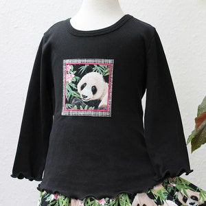 Panda Girl Clothes, Panda Twirl Skirt & Matching Top Set, Spring Outfit, Cotton Handmade Kid Clothes 2 3 4 5 6 7 8 10 12 14 Pre-teen Gift image 5
