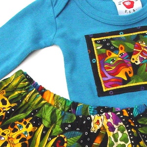 Jungle Animal Zebra Pals Infant Bodysuit & Comfy Flannel Pant Colorful Boy Outfit, Warm Gender Neutral Baby Clothes, Unisex Baby Shower Gift Bild 3