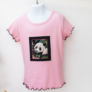 Panda Girl Clothes, Panda Twirl Skirt & Matching Top Set, Spring Outfit, Cotton Handmade Kid Clothes 2 3 4 5 6 7 8 10 12 14 Pre-teen Gift image 4
