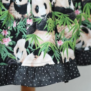 Panda Girl Clothes, Panda Twirl Skirt & Matching Top Set, Spring Outfit, Cotton Handmade Kid Clothes 2 3 4 5 6 7 8 10 12 14 Pre-teen Gift image 8