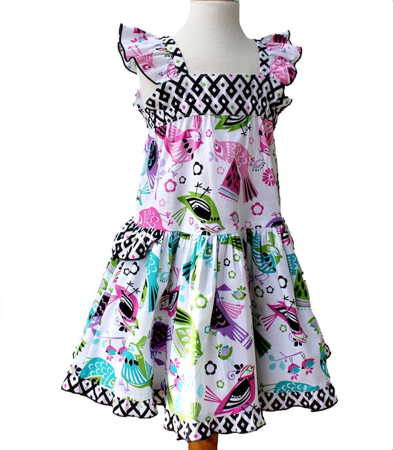 Bold & Colorful Infant-toddler Flutter Sleeve Dress, Baby-toddler