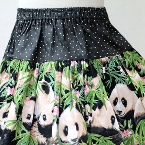 Panda Girl Clothes, Panda Twirl Skirt & Matching Top Set, Spring Outfit, Cotton Handmade Kid Clothes 2 3 4 5 6 7 8 10 12 14 Pre-teen Gift image 7