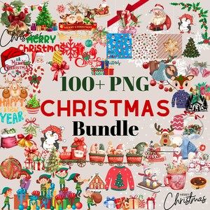 100+ PNG Christmas Bundle | High-Quality Holiday Clipart for Cards, T-Shirts, Stickers | Festive Digital Download for DIY Projects