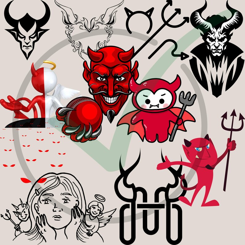 66 Devil PNG Clipart Bundle | Halloween Decor, Digital Stickers, Spooky ...