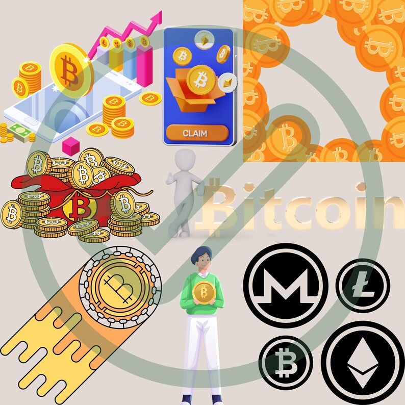 55 Bitcoin PNG Clipart Bundle - High-quality Cryptocurrency ...