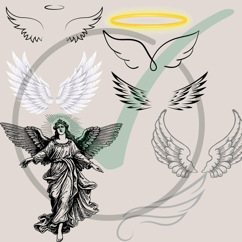 77 PNG Angel Clipart Bundle | Celestial Art for Sublimation, DIY Crafts ...