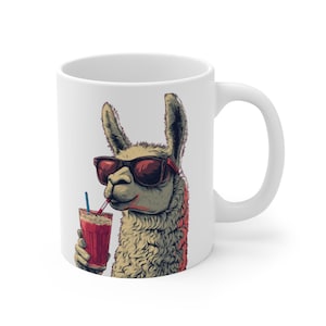 Trendy Llama Drink PNG – High-Resolution Digital Art for T-Shirts, Posters, Sublimation, Mugs, DIY Crafts, and Custom Creative Projects