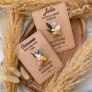 Karte Trauzeugin mit Mini-Trockenblumenstrauß I Frage Trauzeugin Trockenblumen I personalisierbar I Karte Trauzeugin Trockenblumen