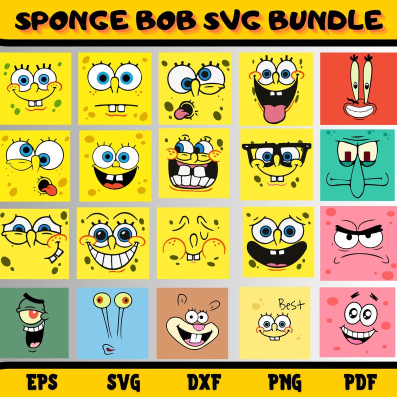 Spongebob Svg , Spongebob Cartoon Moovie Svg, Sponge Bob PNG, Sponge