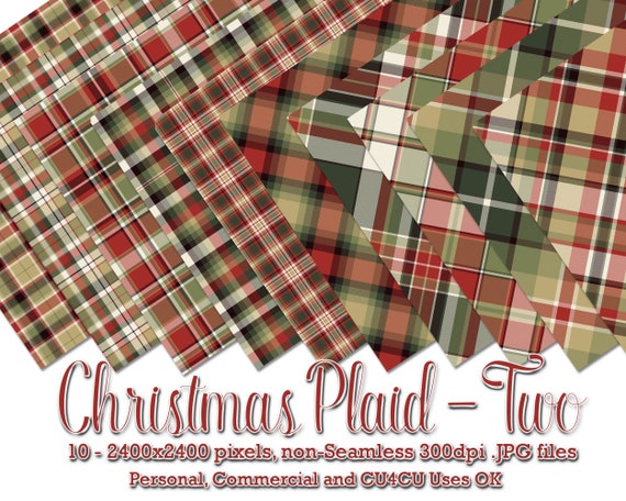 Christmas Colors 2 Plaid Tartan Pattern Backgrounds