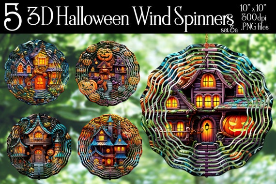 3D Halloween Wind Spinner Sublimation | Pumpkin Wind Spinner | Halloween Spinners PNG | Sublimation Wind Spinner | Wind Spinner Designs