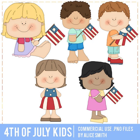 4th of July Kids Clip Art by Alice Smith