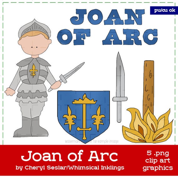 Joan of Arc - Commercial Use History Clip Art Graphics | Whimsical Inklings - Cheryl Seslar