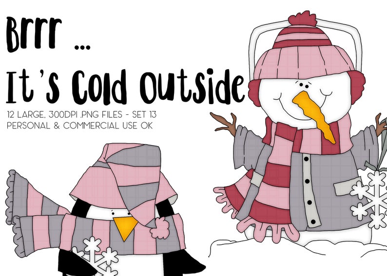 Brrr It's Cold Outside Clip Art Etsy