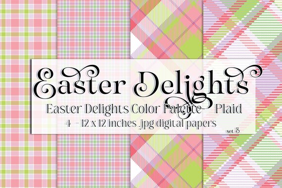 Easter Paper | Easter Scrapbook Paper | Digital Scrapbook Paper | Plaid | Easter Plaid | Easter Colors | Spring Scrapbook | Spring Plaid s3