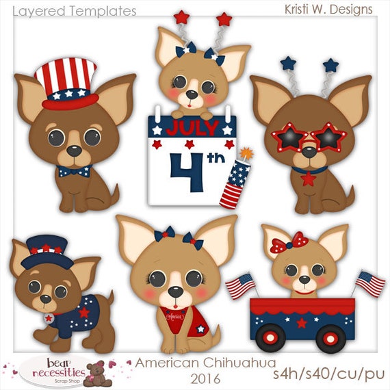 American Chihuahua Layered Templates by Kristi W Designs