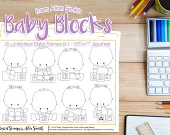 Baby Blocks - Digital Stamps by Alice Smith