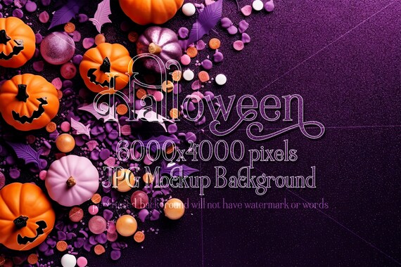Halloween Mockup | Purple Background Mockup | Stock Photo Mockup | Halloween Top View Table Mockup | Product Mockup | Halloween Background