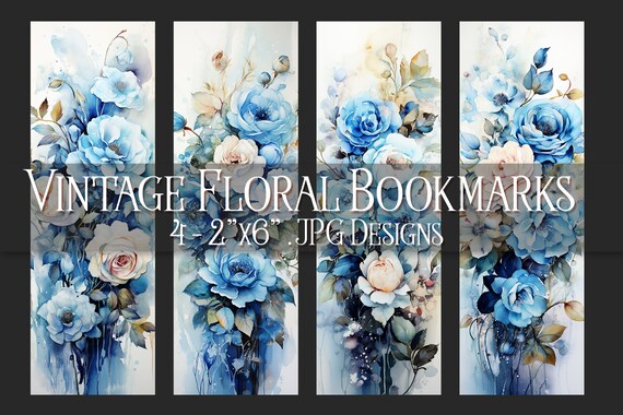 Vintage Floral Printable Bookmark, Floral Bookmark, Flower Bookmark, Printable Bookmark, JPG Bookmark, Sublimation, Print Your Own Bookmark