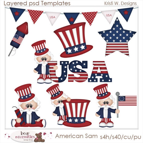 American Sam Layered Templates by Kristi W Designs