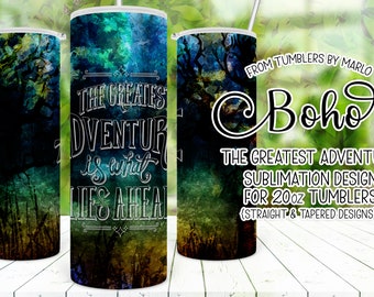 Nature Quote Tumbler - The Greatest Adventure Lies Ahead 20oz Purple Tumbler Sublimation - Boho Tumbler - Nature Tumbler - Tumbler Wrap