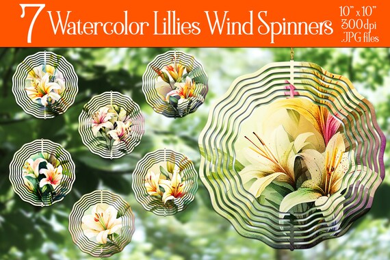 Lily Wind Spinner Sublimation | Flower Wind Spinner | Pretty Flowers Wind Spinner | Sublimation Wind Spinner | Wind Spinner Lilies
