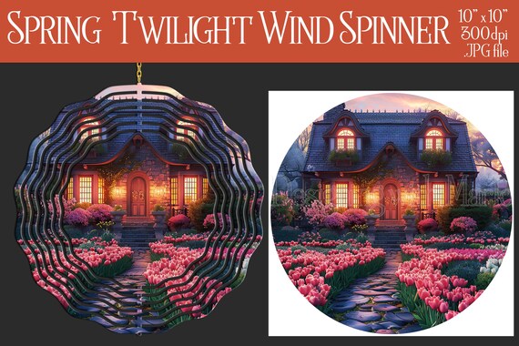 Spring Twilight Wind Spinner Sublimation | Spring Garden Wind Spinner | Spring Spinner | Sublimation Wind Spinner | Wind Spinner Design