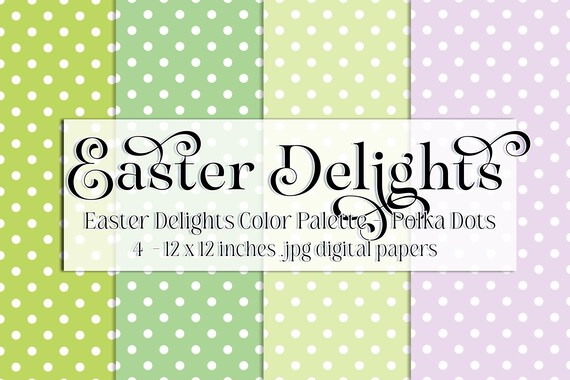 Easter Paper | Easter Scrapbook Paper | Digital Scrapbook Paper | Polka Dot | Easter Polka Dot | Easter Colors | Spring Polka Dot Papers
