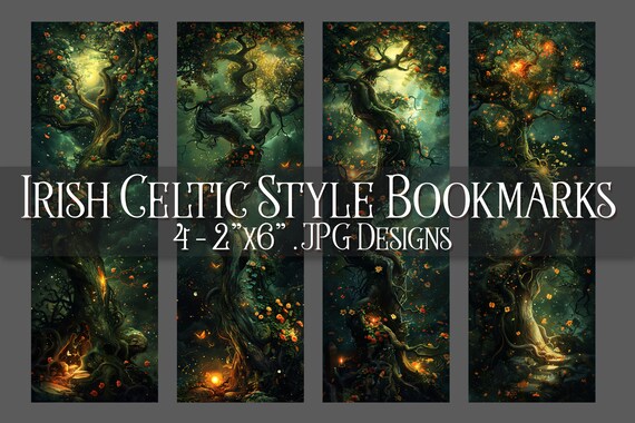 Irish Celtic Printable Bookmark, Irish Bookmark, Celtic Bookmark, Printable, JPG Bookmark, Sublimation, St Patrick's Day, Fantasy Bookmark