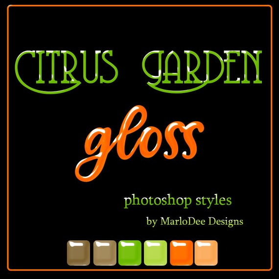 CU4CU Photoshop Styles | Citrus Garden Colors Gloss 1 | Digital Designer Tool