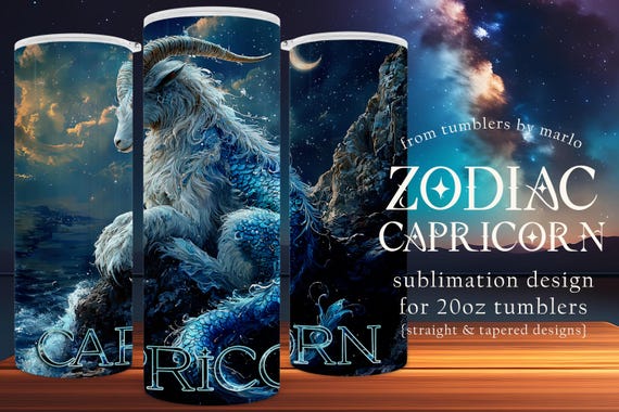 Zodiac Tumbler Wrap | Capricorn Tumbler Design | Astrology Tumbler | Sublimation Tumbler Wrap | 20oz Tumbler Design | Star Sign Tumbler Wrap