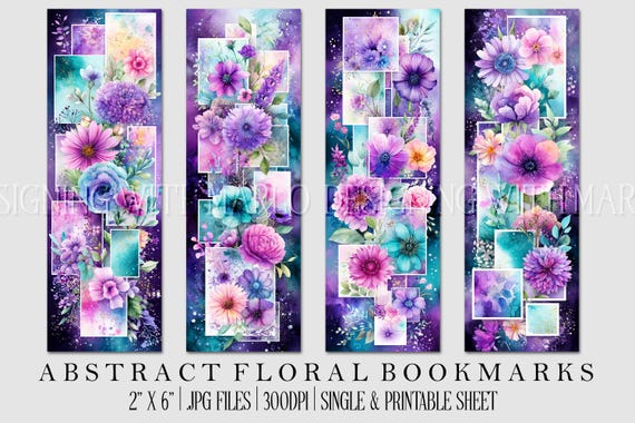 Floral Printable Bookmark, Pretty Bookmark, Feminine Bookmark, Printable, JPG Bookmark, Mother's Day, Grandparent's Day Bookmark, Librarian