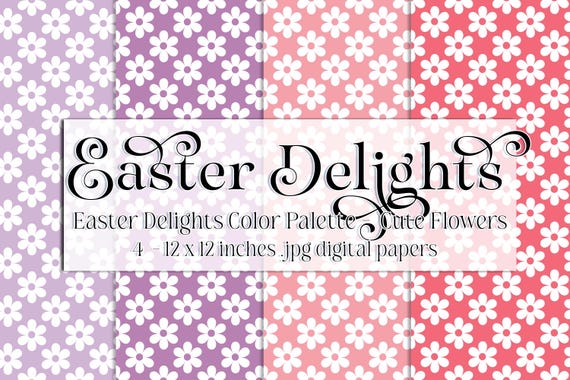 Easter Paper | Easter Scrapbook Paper | Digital Scrapbook Paper | Easter Seamless Floral Pattern |  Easter Flowers Colors | Spring Scrapbook