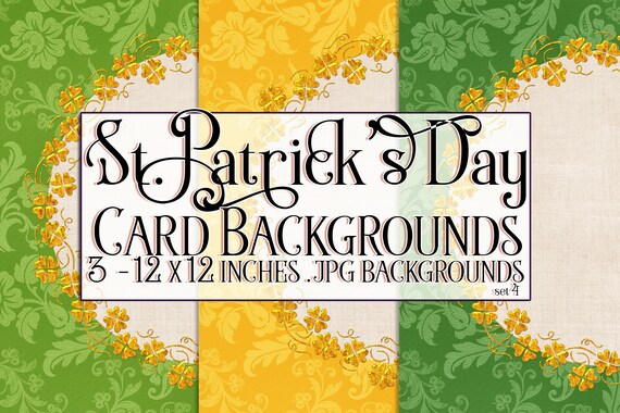 St Patrick's Day Scrapbook Papers, St Patrick's Day Card Backgrounds, Watercolor Papers, Irish Papers, Irish Colors, Irish Scrapbook Paper