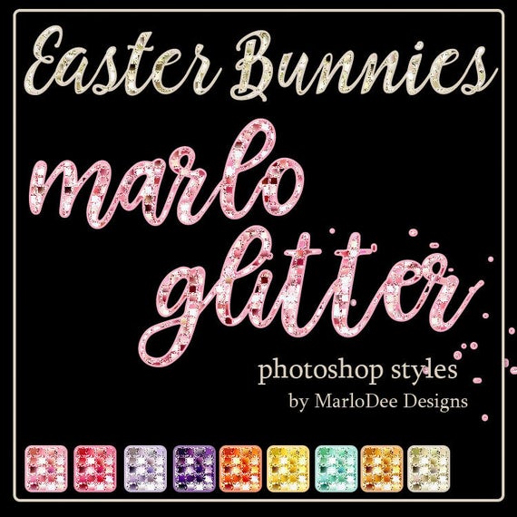 CU4CU Photoshop Styles | Easter Bunnies Marlo Glitter | Digital Designer Tool