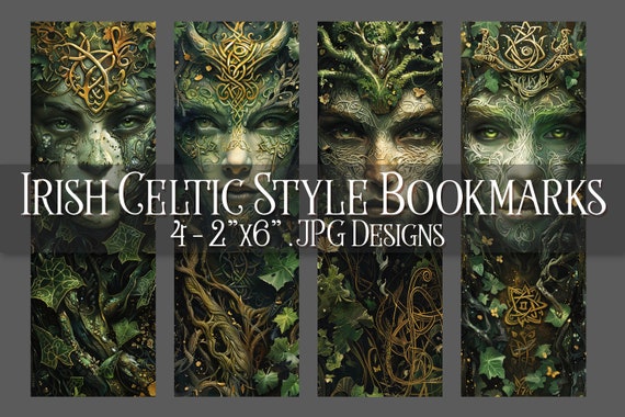 Irish Celtic Printable Bookmark, Irish Bookmark, Celtic Bookmark, Printable, JPG Bookmark, Sublimation, St Patrick's Day, Fantasy Bookmark
