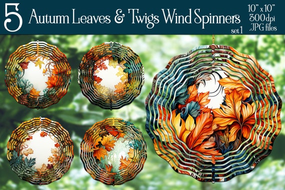 Autumn Season Wind Spinner Sublimation | Fall Season Wind Spinner | Leaves Spinner | Sublimation Wind Spinner | Wind Spinner PNG | Wreath