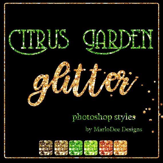 CU4CU Photoshop Styles | Citrus Garden Colors Glitter | Digital Designer Tool