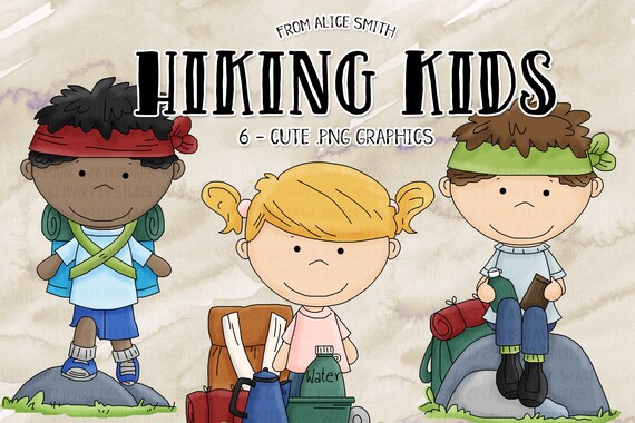 Hiking Kids Clip Art Graphics by Alice Smith