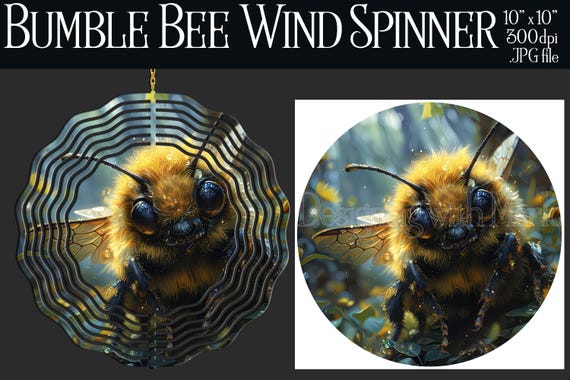 Bumble Bee Wind Spinner Sublimation | Bumble Bee Wind Spinner | Bumble Bee Spinner | Sublimation Wind Spinner | Wind Spinner Design | Nature