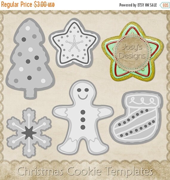 50% Off Sale Christmas Cookies Layered Templates Pkg 1